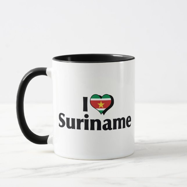 I Love Suriname Flag Mug (Left)