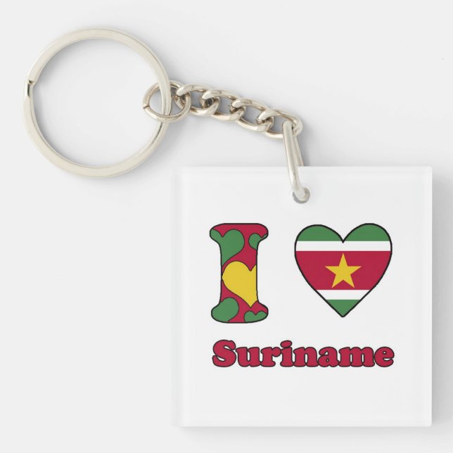 I love Suriname Key Ring (Front)