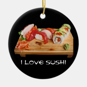 I Love Sushi Ceramic Tree Decoration