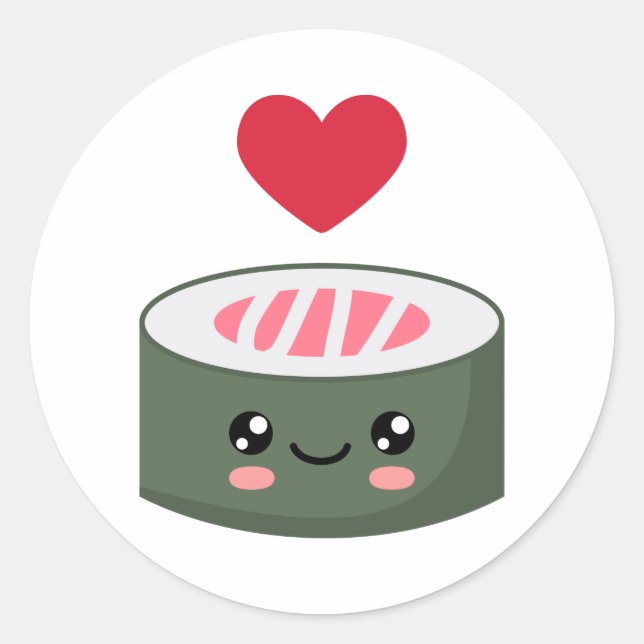 I love Sushi Classic Round Sticker (Front)