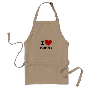 I love sushi food   Funny aprons for men and women