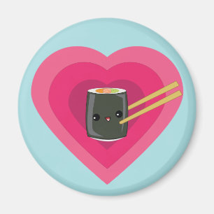 I Love Sushi Kawaii Sushi Roll magnet