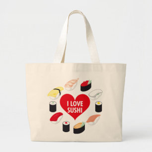 I Love Sushi Large Tote Bag