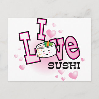 I love sushi postcard