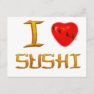 I love sushi postcard