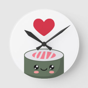 I love Sushi Round Clock