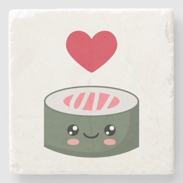 I love Sushi Stone Coaster (Front)