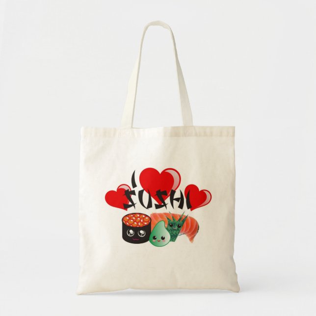 I Love Sushi Tote Bag (Front)