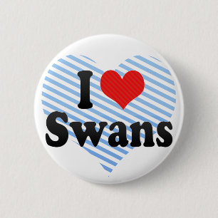 I Love Swans 6 Cm Round Badge