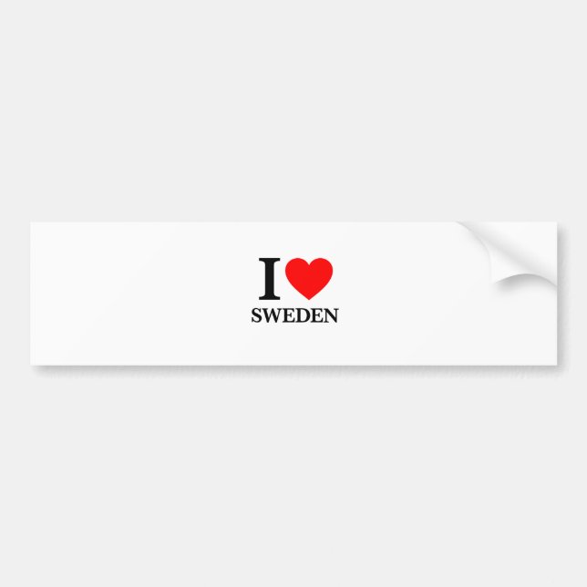 I Love Sweden Bumper Sticker (Front)
