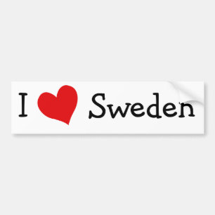 I Love Sweden Bumper Sticker