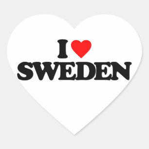I LOVE SWEDEN HEART STICKER