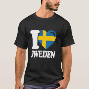 I Love Sweden Home Country Swedish Flag Sweden T-Shirt