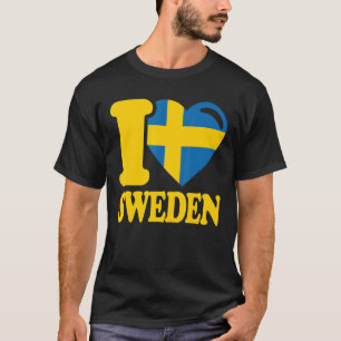 I Love Sweden Homeland Swedish Flag Sweden T-Shirt