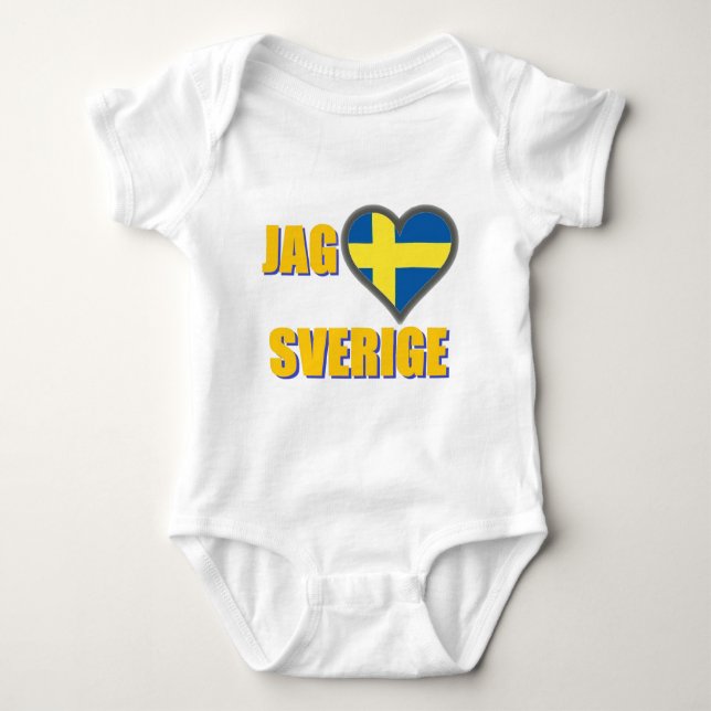 I Love Sweden (Jag Älskar Sverige) Baby Bodysuit (Front)