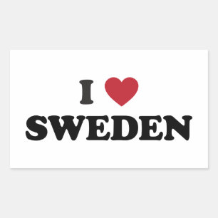 I Love Sweden Rectangular Sticker