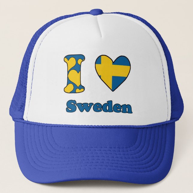 I love Sweden Trucker Hat (Front)