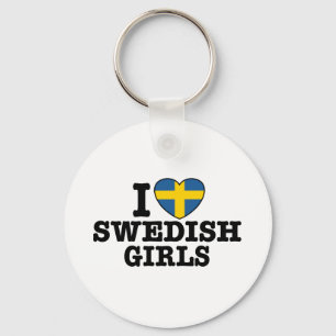 I Love Swedish Girls Key Ring