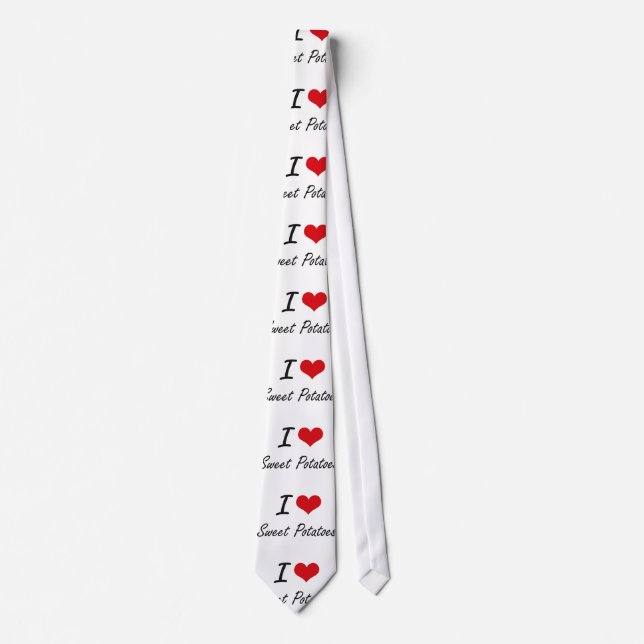 I Love Sweet Potatoes artistic design Tie (Front)
