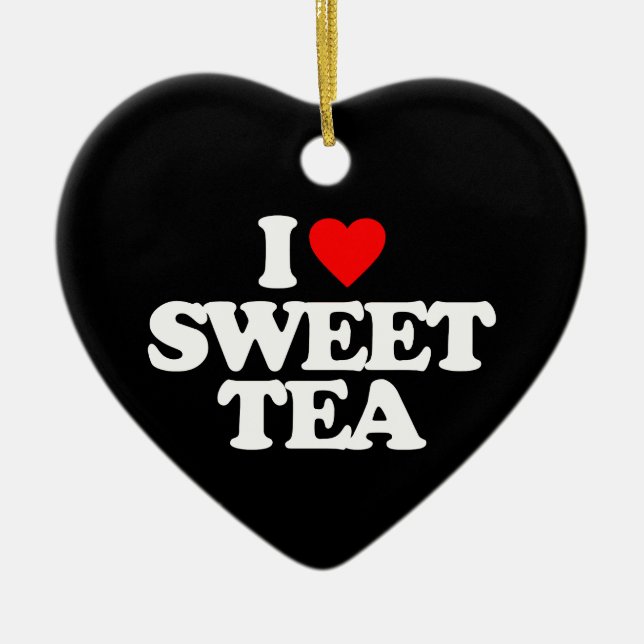 I LOVE SWEET TEA CERAMIC TREE DECORATION (Front)