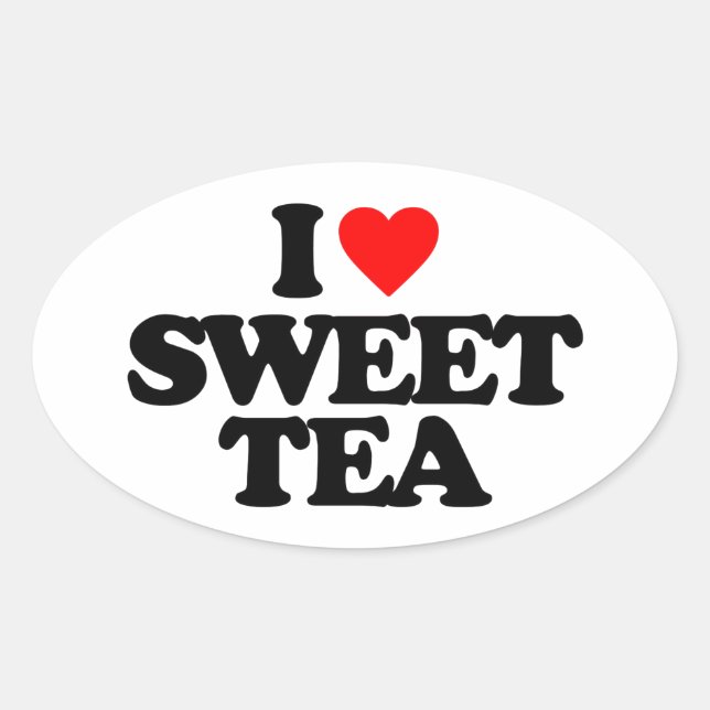 I LOVE SWEET TEA OVAL STICKER (Front)