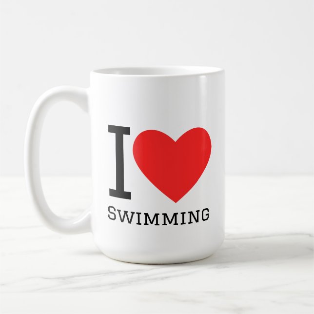 I love swimming  coffee mug (Left)