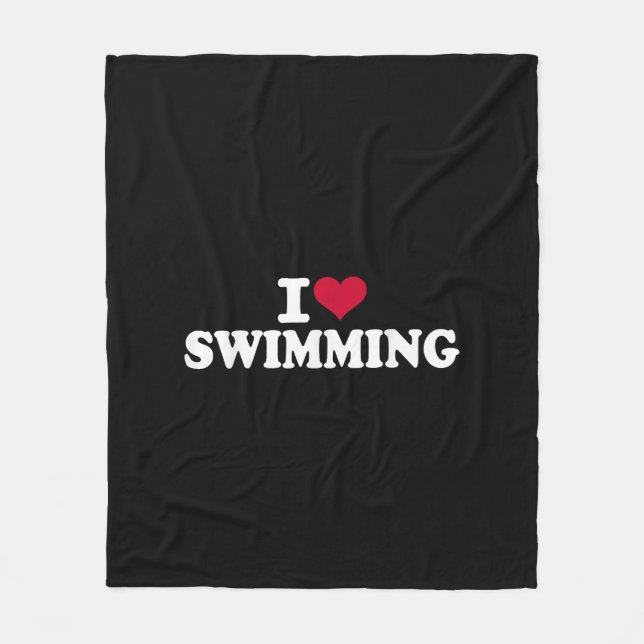 I love swimming fleece blanket (Front)