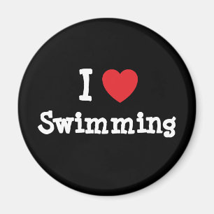 I love Swimming heart custom personalised Magnet