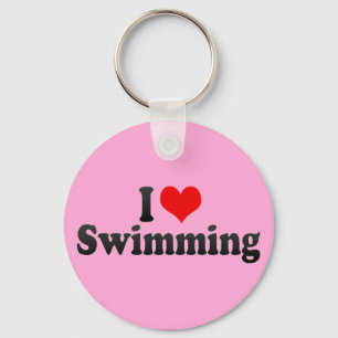 I Love Swimming Key Ring