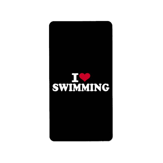 I love swimming label (Front)