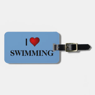 I LOVE SWIMMING LUGGAGE TAG