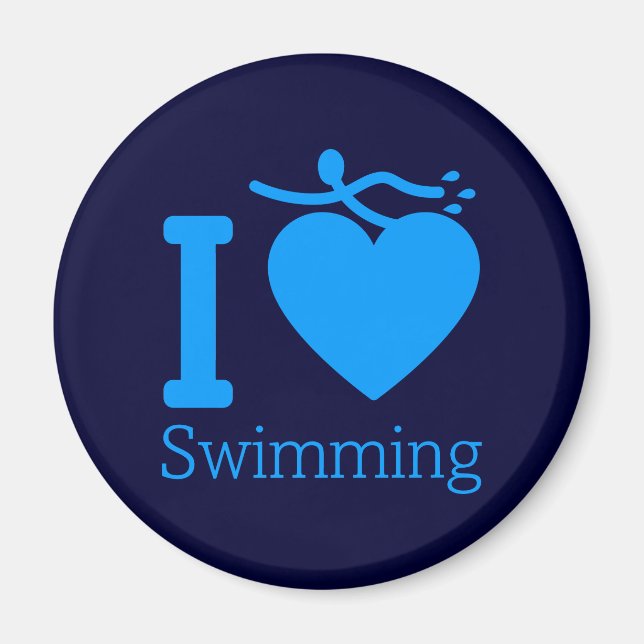 I Love Swimming Magnet (Front)
