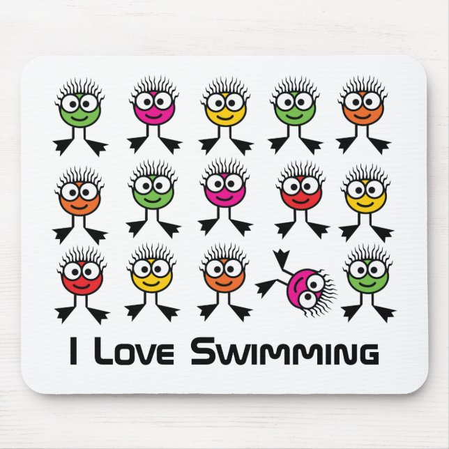 I Love Swimming - Mouse Mat (Front)