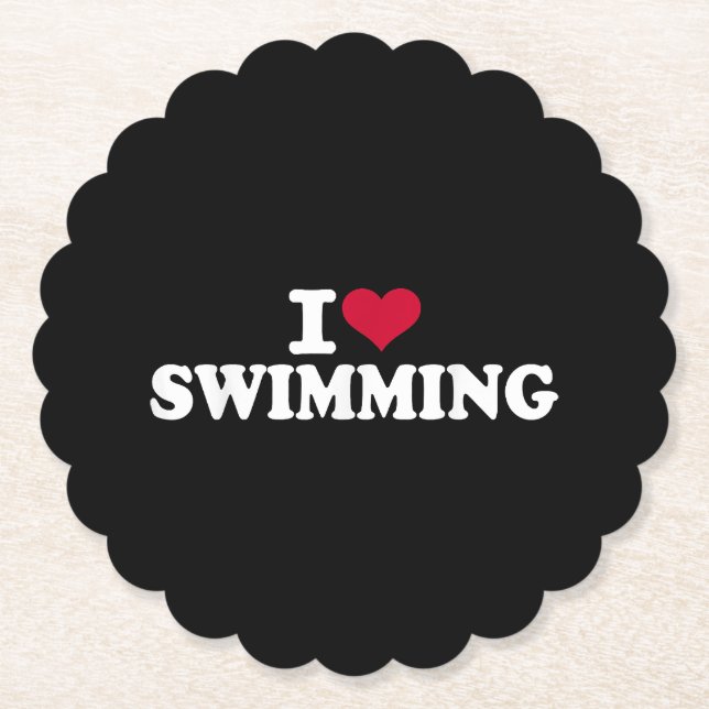 I love swimming paper coaster (Front)