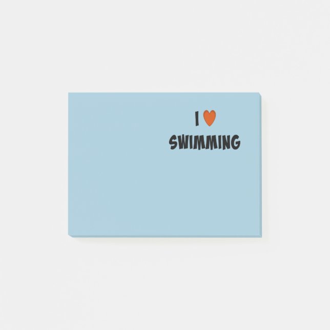 I Love Swimming Post-it Notes (Front)