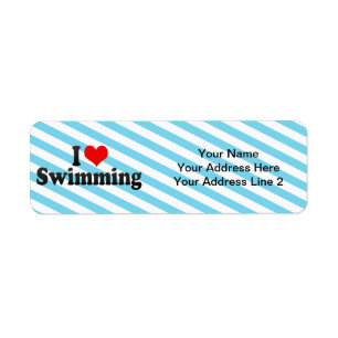 I Love Swimming Return Address Label