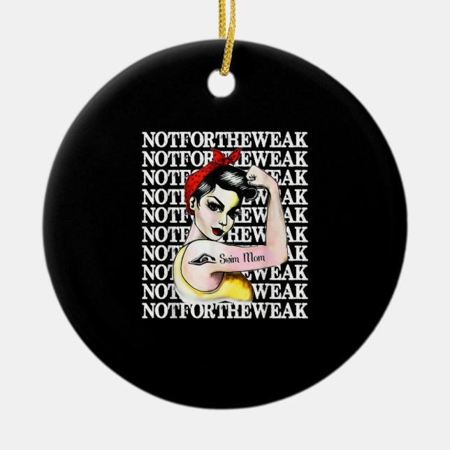 I Love Swimming - Swim Mum Not  Weak Design Ceramic Ornament (Front)