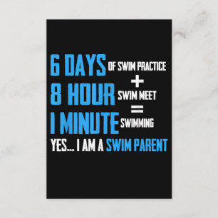 I Love Swimming - Swim Parent Design Enclosure Card
