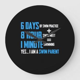 I Love Swimming - Swim Parent Design Large Clock