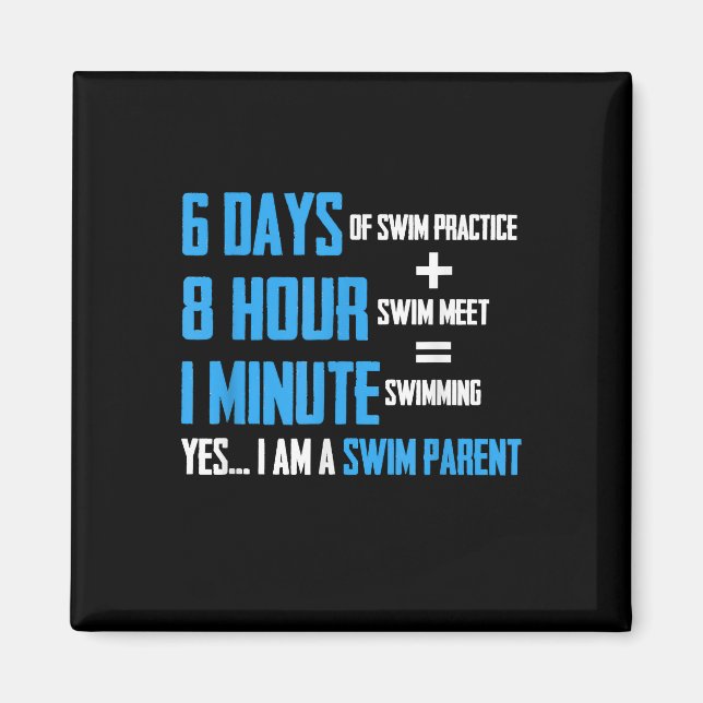 I Love Swimming - Swim Parent Design Magnet (Front)