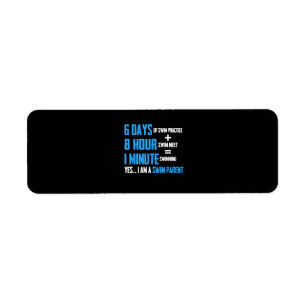 I Love Swimming - Swim Parent Design Return Address Label