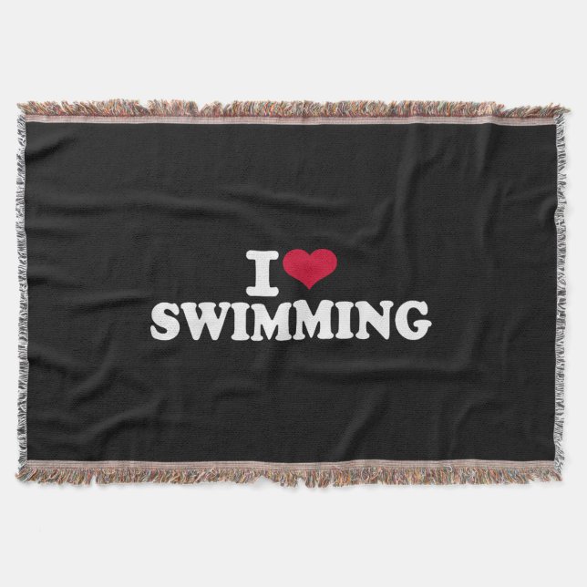 I love swimming throw blanket (Front)