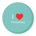 I love Swimming Typography & Red Heart Mint Green