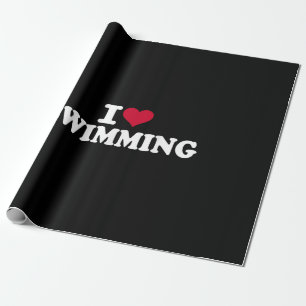 I love swimming wrapping paper