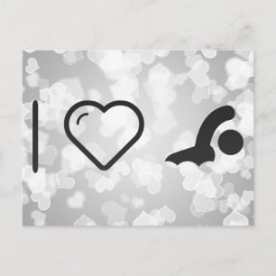I Love Swimmings Postcard