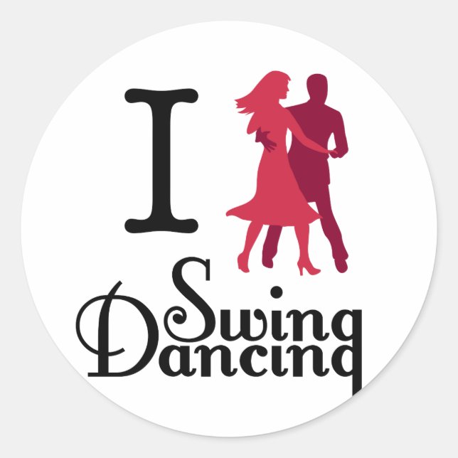 I Love Swing Dancing Classic Round Sticker (Front)