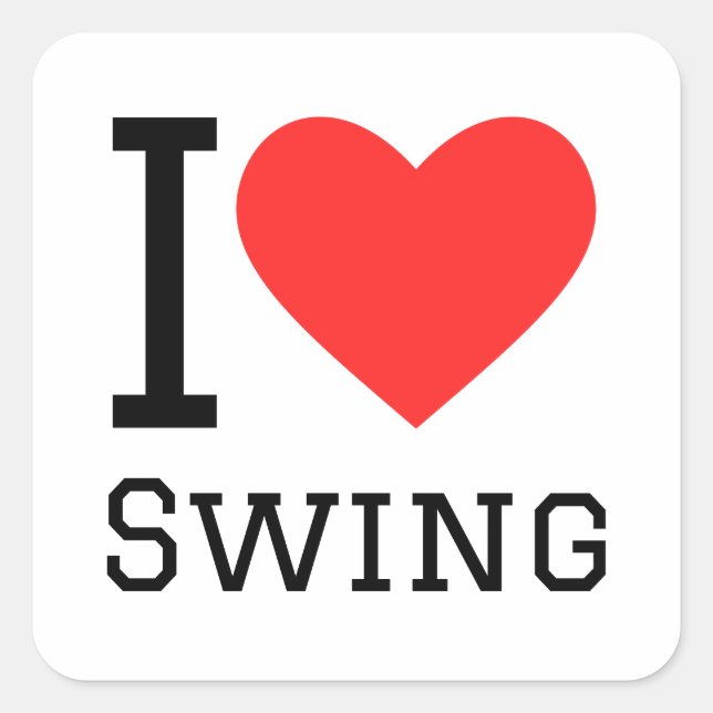 I love swing square sticker (Front)