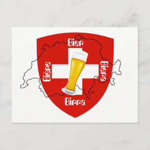I love Swiss Beer Postkarte Postcard