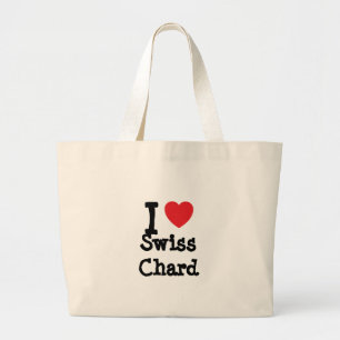 I love Swiss Chard heart T-Shirt Large Tote Bag