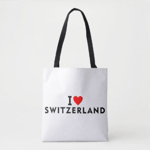 I love Switzerland country like heart travel touri Tote Bag